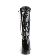 Vernis noires 14 cm SWING-150 bottes cyberpunk plateforme