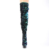 Vert Paillettes 15 cm DELIGHT-3004 bottes cuissardes pleaser