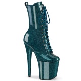 Vert glitter 20 cm pleaser bottines talons hauts femme