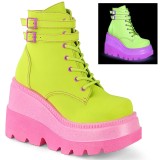 Vert neon 5 cm SHAKER-52 bottines cyberpunk plateforme