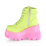 Vert neon 5 cm SHAKER-52 bottines cyberpunk plateforme