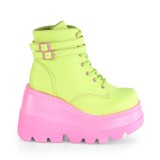 Vert neon 5 cm SHAKER-52 bottines cyberpunk plateforme