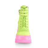 Vert neon 5 cm SHAKER-52 bottines cyberpunk plateforme