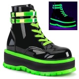 Vert neon 5 cm SLACKER-52 bottines cyberpunk plateforme