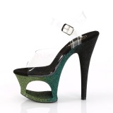 Vert paillettes 18 cm Pleaser MOON-708OMBRE chaussure à talons de pole dance