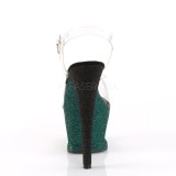 Vert paillettes 18 cm Pleaser MOON-708OMBRE chaussure à talons de pole dance