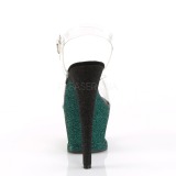 Vert paillettes 18 cm Pleaser MOON-708OMBRE chaussure  talons de pole dance