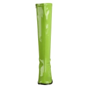Vertes en cuir verni 7,5 cm GOGO-300 talon botte femme pour homme