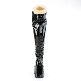 Vinyle 13 cm CAMEL-300WC bottes cuissardes femme talons hauts chunky heels