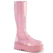 Vinyle 5 cm SLACKER-200 bottes demonia plateforme en rose
