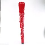 Vinyle crotch 20 cm FLAMINGO-4000 Rouge bottes cuissardes plateforme femme