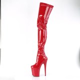 Vinyle crotch 20 cm FLAMINGO-4000 Rouge bottes cuissardes plateforme femme