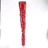 Vinyle crotch 20 cm FLAMINGO-4000 Rouge bottes cuissardes plateforme femme