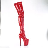 Vinyle crotch 20 cm FLAMINGO-4000 Rouge bottes cuissardes plateforme femme