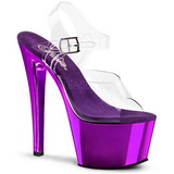 Violet Transparent 18 cm SKY-308 Plateforme Haut Talon