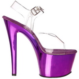 Violet Transparent 18 cm SKY-308 Plateforme Haut Talon