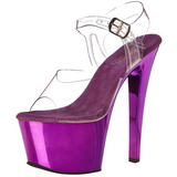 Violet Transparent 18 cm SKY-308 Plateforme Haut Talon