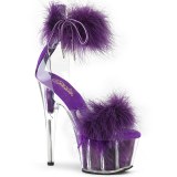 Violettes 18 cm ADORE-724F sandales  talons hauts et plumes pole dance